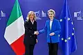 Giorgia Meloni im Jahr 2024 mit Ursula von Leyen
