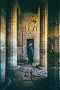 Im Totentempel der Hatschepsut, in Deir el-Bahari. Dieser Teil war dem Gott Anubis gewidmet.