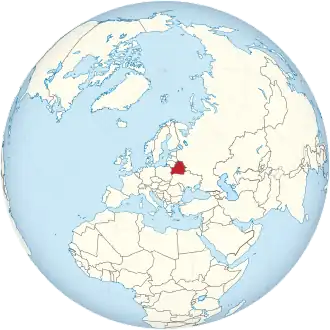 Belarus on the globe (Europe centered).svg