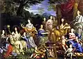 Ludwig mit seiner Familie, gemalt wie für eine griechische Sage