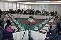 Ein Treffen der Gewerkschaften Algeriens. Solche Vereine verlangen, dass Arbeitnehmer gut behandelt werden.