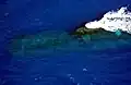 Ein U-Boot aus Australien: Nur noch das Periskop ist über Wasser.