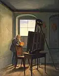 Dieses Bild von Georg Friedrich Kersting zeigt Friedrich beim Arbeiten.