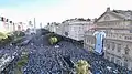Argentinische Fußballfans feiern in Buenos Aires den WM-Sieg ihrer Mannschaft.