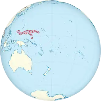 Micronesia on the globe (small islands magnified) (Polynesia centered).svg
