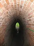 Eiertunnel in Bad Kleinen in Mecklenburg-Vorpommern aus dem Jahr 1896. So können Fußgänger die Bahnlinie überqueren.