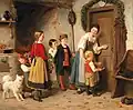 Otto Rethel hat dieses Gemälde im Jahr 1866 gemalt. Hier hat der Großvater Geburtstag.