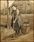 „Mädchen mit Rechen“, Zeichnung von 1881