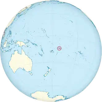 Samoa on the globe (small islands magnified) (Polynesia centered).svg