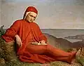 Ein Gemälde über den Dichter Dante Alighieri, ebenfalls im Exil