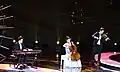 Eine Gruppe aus Taiwan mit Keyboard, Cello und Geige