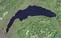Der Genfersee aus einem Satelliten fotografiert