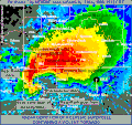 So sieht ein Tornado auf einem Radar-Bild aus.