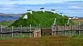 Ein nachgebautes Wikingerhaus im Osten von Kanada