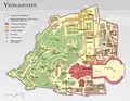 Eine Karte des Vatikan: Die Hälfte ist ein Park, die andere Hälfte ist dicht bebaut.