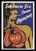 Dieses alte Plakat warnt vor dem Rauchen, weil es schlecht für das Herz ist.