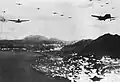 Ein japanischer Luftangriff auf Hongkong, im Zweiten Weltkrieg