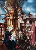 Der Maler Albrecht Altdorfer malte die Anbetung der Heiligen Drei Könige.