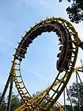 Looping bei einer Stahlachterbahn