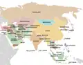 Diese Länder gehören zu Asien. Manche davon gehören gleichzeitig auch zu Europa.