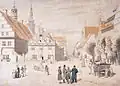 Aus dem selben Jahr: Der Marktplatz von Greifswald mit seiner Familie
