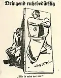 Eine Karikatur von Erich Ohser über Hitler, aus demJahr 1932. Hitler ist gar nicht so stark, wie er tut.