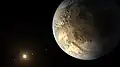 Der Exoplanet Kepler 186f, wie ihn sich ein Zeichner der NASA vorstellt.