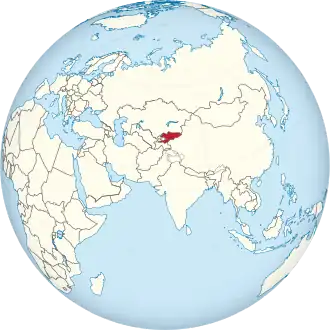 Kyrgyzstan on the globe (Eurasia centered).svg