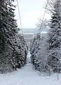 In kalten Wintern kann man in der Eifel auch Wintersport betreiben, so wie hier am Berg "Schwarzer Mann".