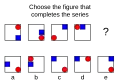 Aus einem Intelligenztest: Welche Figur unten passt zu der oberen Reihe?