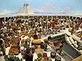 Dieses Modell zeigt, wie es auf dem Marktplatz von Tenochtitlan ausgesehen haben könnte.