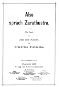 „Also sprach Zarathustra. Ein Buch für Alle und Keinem“