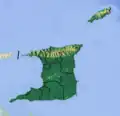 Die Insel Trinidad ist erheblich größer als die Insel Tobago.