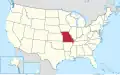 Missouri ist hier in Rot eingezeichnet.