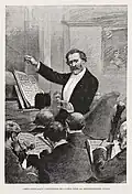 Im Jahr 1880: Der Komponist Verdi dirigiert bei seiner Oper „Aida“.