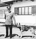 Adolf Hitler mit Blondi, seinem Deutschen Schäferhund.