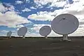 Antennen eines Radioteleskops in der Provinz Nordkap