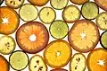 Aufgeschnittene Citrus-Früchte