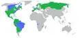 Wer auf der Welt kämpfte: In Blau sind Länder wie Großbritannien und Portugal und ihre Kolonien. In Rot Frankreich, Spanien und Russland.