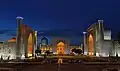 Samarkand ist eine der größten Städte von Usbekistan. Dies ist der Registan-Platz.