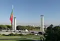 Der Park, der nach König Eduard dem Siebten benannt ist, mit einem Denkmal für die Nelkenrevolution