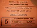 Ein Ticket für das Finale im UEFA-Pokal 1988