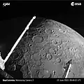 Ein "Selfie" der Raumsonde BepiColombo vor dem Merkur