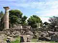 Ruinen eines alten Zeus-Tempels am Berg Olymp