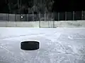 Beim Eishockey und einigen anderen Arten von Hockey spielt man mit einer solchen Scheibe anstatt eines Balls: einem Puck.