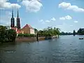 Die Oder in der polnischen Stadt Breslau