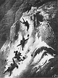 Der Absturz am Matterhorn, gezeichnet von Gustav Doré