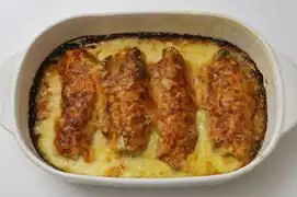Chicorée-Gratin, fertig zum Servieren, so oder …
