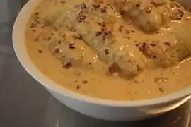 Serviervorschlag mit Speckrahmsauce