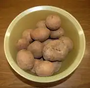 Am Vorabend gegarte Kartoffeln.